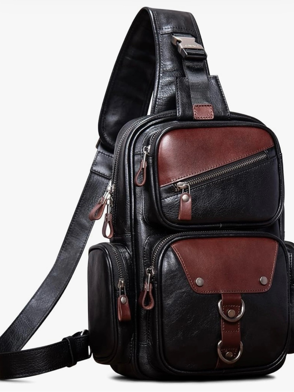 Cenunco men’s leather multiple use sling bag